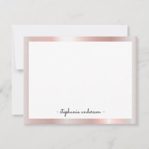 Carte De Correspondance Papeterie personnalisée Rose Gold