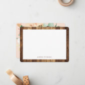 Carte De Correspondance Papeterie personnalisée Rustique à grains de bois (Devant/Arrière en situation)