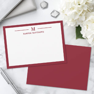 Carte De Correspondance Papeterie personnalisée simple classique rouge