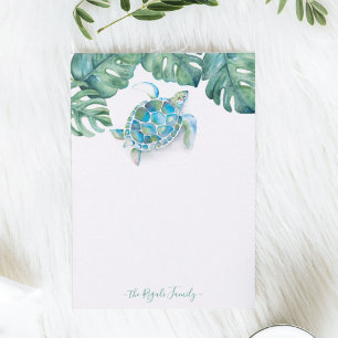 Carte De Correspondance Papeterie personnalisée Tortue de mer aquarelle
