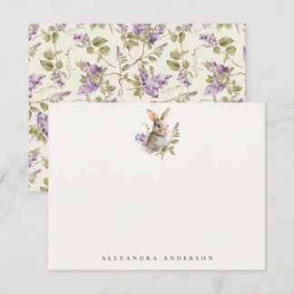 Carte De Correspondance Papeterie personnelle aquarelle florale lilas de l