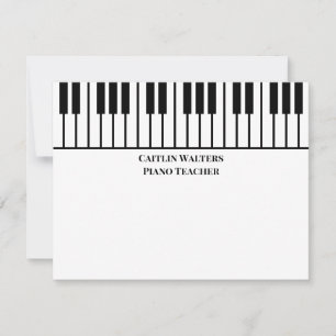 Carte De Correspondance Papeterie personnelle de professeur de piano