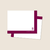 Carte De Correspondance Papeterie personnelle rouge vin de la Bande de Coi