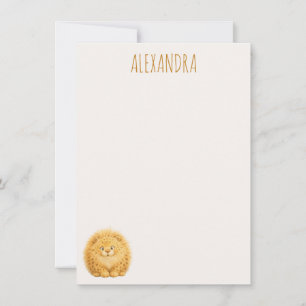 Carte De Correspondance Papeterie pour enfants à l'aquarelle au léopard mi