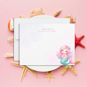 Carte De Correspondance Papeterie pour enfants à l'aquarelle de la petite