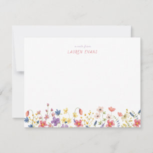 Carte De Correspondance Papeterie pour enfants à motif de fleurs sauvages