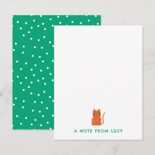Carte De Correspondance Papeterie pour enfants de chat orange grincheux