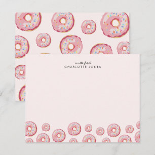 Carte De Correspondance Papeterie pour enfants thème donut rose tendre mig