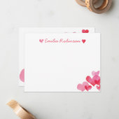 Carte De Correspondance Papeterie pour filles (Devant/Arrière en situation)