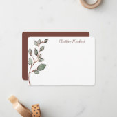 Carte De Correspondance Papeterie Rustique Feuille personnalisée (Devant/Arrière en situation)