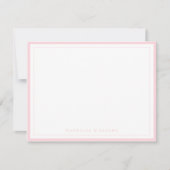 Carte De Correspondance Papeterie simple à bordure rose (Devant)