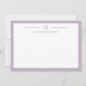 Carte De Correspondance Papeterie simple classique violette (Devant)