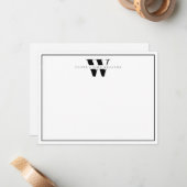 Carte De Correspondance Papeterie simple Monogramme simple (Devant/Arrière en situation)