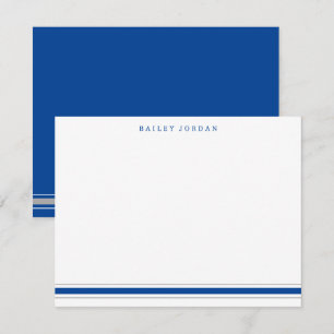 Carte De Correspondance Papeterie simple trois bandes bleu gris pour homme