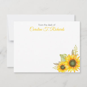 Carte De Correspondance Papeterie tournesol personnalisée