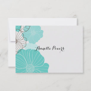 Carte De Correspondance Papeterie turquoise