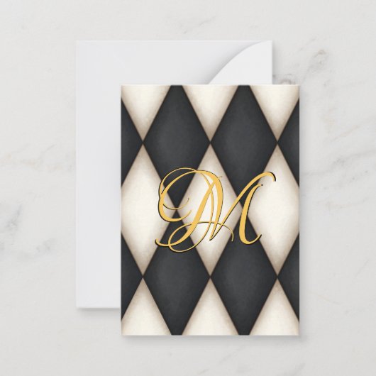 Carte De Correspondance Papier à Lettre Monogrammé Faux Antique Arlequin N (Devant)