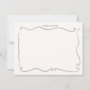 Carte De Correspondance Papier à Lettre Personnalisé Bleu Français Dessiné