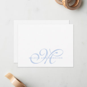 Carte De Correspondance Papier à lettre plat avec monogramme de nom en écr