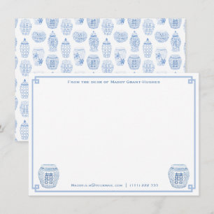 Carte De Correspondance Papier À Lettres Chic Chinoiserie Du Bureau Du Nom