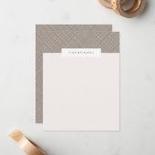 Carte De Correspondance Papier à lettres Crosshatch - Chocolat (Devant/Arrière en situation)
