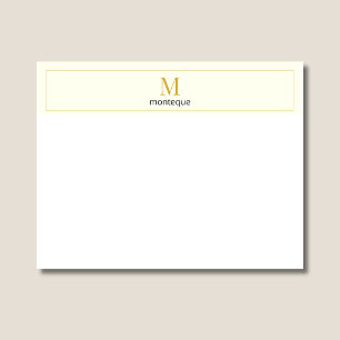 Carte De Correspondance Papier à lettres élégant sérif personnalisé avec m