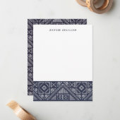 Carte De Correspondance Papier à lettres géométriques estampillées - Blueb (Devant/Arrière en situation)