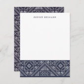 Carte De Correspondance Papier à lettres géométriques estampillées - Blueb (Devant / Derrière)