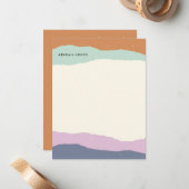 Carte De Correspondance Papier à lettres - Lavande (Devant/Arrière en situation)