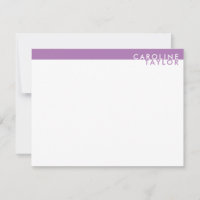Papier à lettres minimaliste Lavender Purple Band