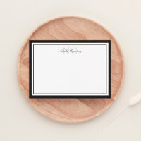 Papier à lettres minimaliste noir avec monogramme