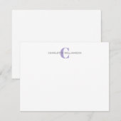 Carte De Correspondance Papier à lettres monogramme personnalisé Lavender (Devant / Derrière)