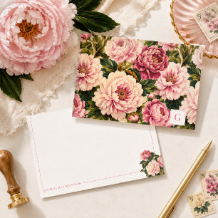 Carte De Correspondance Papier à lettres personnalisé avec monogramme et p