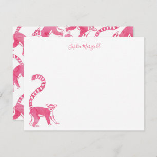 Carte De Correspondance Papier à lettres personnalisé Pink Lemur