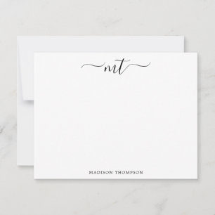 Carte De Correspondance Papier à lettres personnalisées Monogram Chic Blac