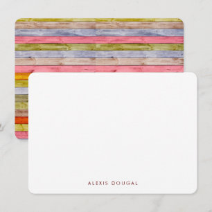 Carte De Correspondance Papier à lettres personnalisées Rainbow Woodgrain 