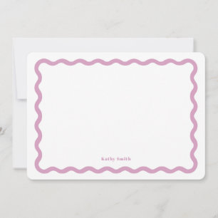 Carte De Correspondance Papier à lettres personnalisées Retro Wavy Pink