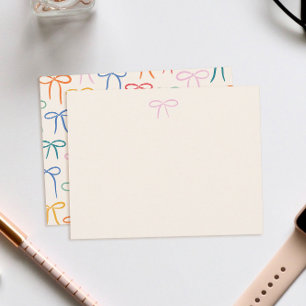 Carte De Correspondance Papier à lettres personnel simple Bow coloré