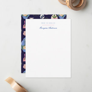 Carte De Correspondance Papier à lettres personnel Vase Vintage rose