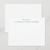 Carte De Correspondance Papier à Merci de script vert récemment marié (Devant / Derrière)