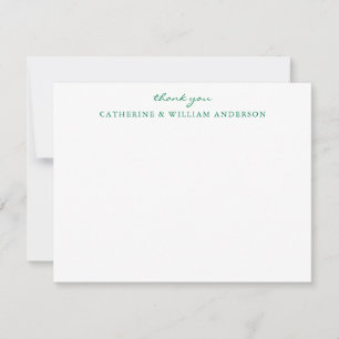 Carte De Correspondance Papier à Merci de script vert récemment marié