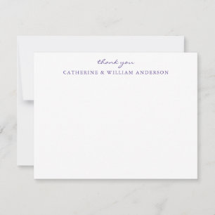 Carte De Correspondance Papier à Merci de script violet de couple nouvelle
