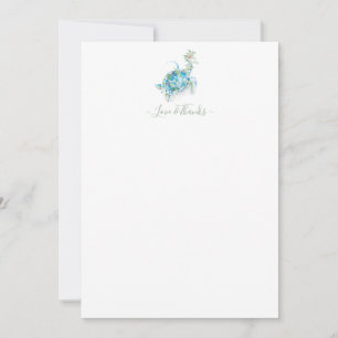 Carte De Correspondance Papier de Noël côtier Aquarelle Tortue de mer