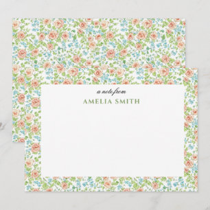 Carte De Correspondance Papier floral pastel grandmillennial