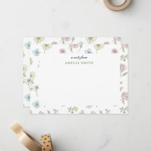 Carte De Correspondance Papier floral pastel grandmillennial