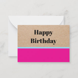 Carte De Correspondance Papier Kraft Minimaliste Élégant Joyeux Anniversai