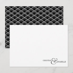 Carte De Correspondance Papier Mariage Couple vintage noir