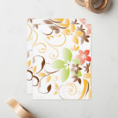 Carte De Correspondance Papier mural à fleurs 5 (Devant/Arrière en situation)