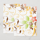 Carte De Correspondance Papier mural à fleurs 5 (Devant / Derrière)