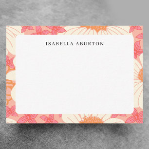 Carte De Correspondance Papier Personnalisé Floral Coloré